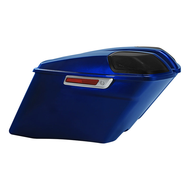 HR3 Superior Blue CVO Stretched Saddlebags with Speaker Lids For 14-23 Harley Touring