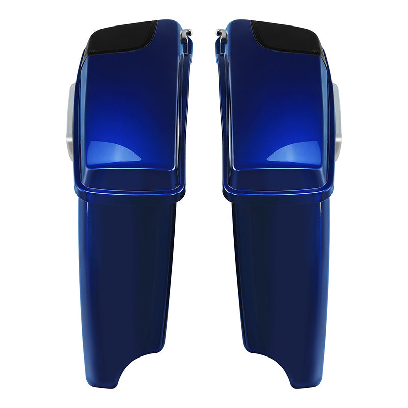 HR3 Superior Blue CVO Stretched Saddlebags with Speaker Lids For 14-23 Harley Touring