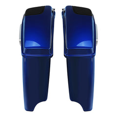 HR3 Superior Blue CVO Stretched Saddlebags with Speaker Lids For 14-23 Harley Touring