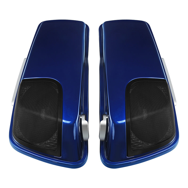 HR3 Superior Blue CVO Stretched Saddlebags with Speaker Lids For 14-23 Harley Touring
