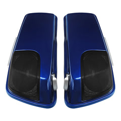 HR3 Superior Blue CVO Stretched Saddlebags with Speaker Lids For 14-23 Harley Touring