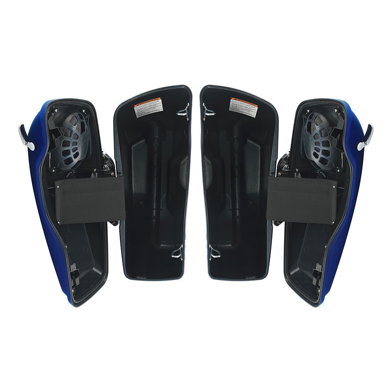 HR3 Superior Blue CVO Stretched Saddlebags with Speaker Lids For 14-23 Harley Touring