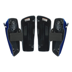 HR3 Superior Blue CVO Stretched Saddlebags with Speaker Lids For 14-23 Harley Touring