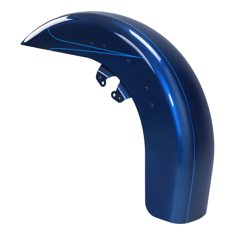 HR3 Superior Blue 2015S Motorcycle 18" Wide Tire Front Mudguard Fender For Harley Touring Models 2014-2023