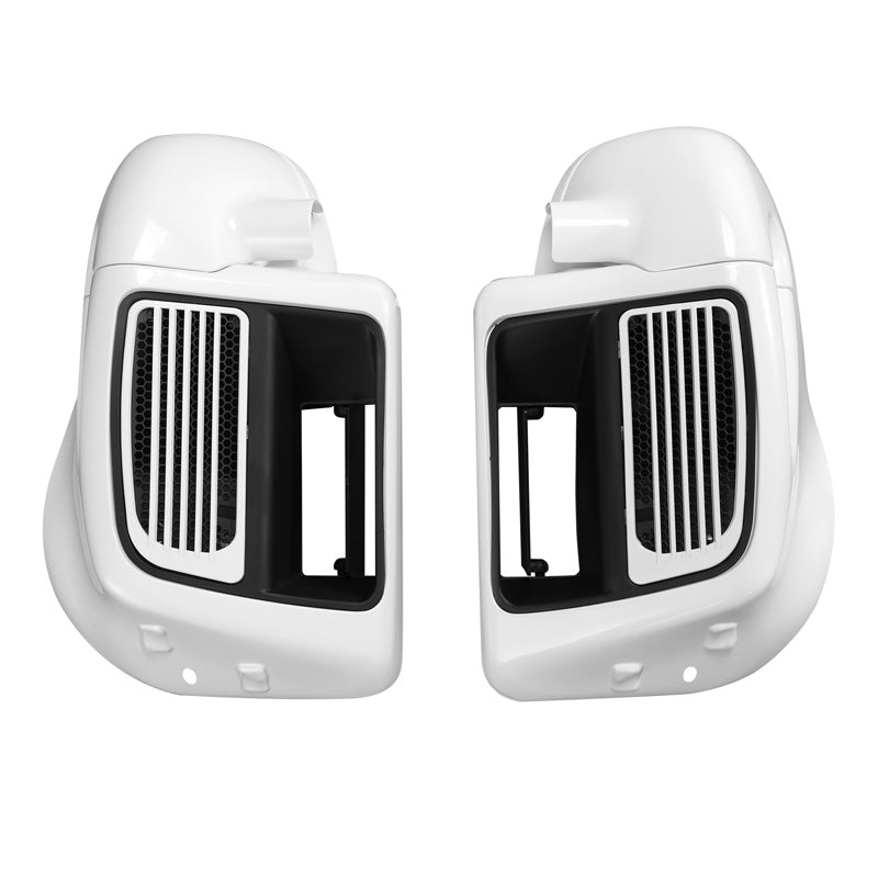 HR3 Salt Pearl & Black Tempest Vented Lower Fairing Kit For Harley Touring Models 2014-2023 (Fits water cooled models)