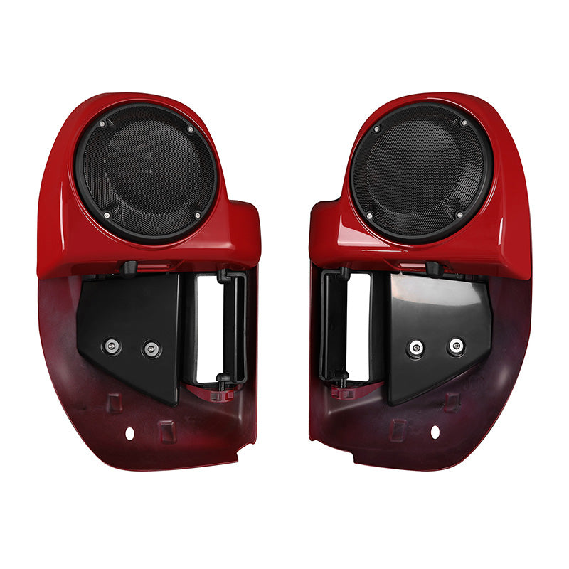 HR3 Billiard Red / Vivid Black Vented Lower Fairing Kit With 6.5" Speaker Pods For Harley Touring models 2014-2024