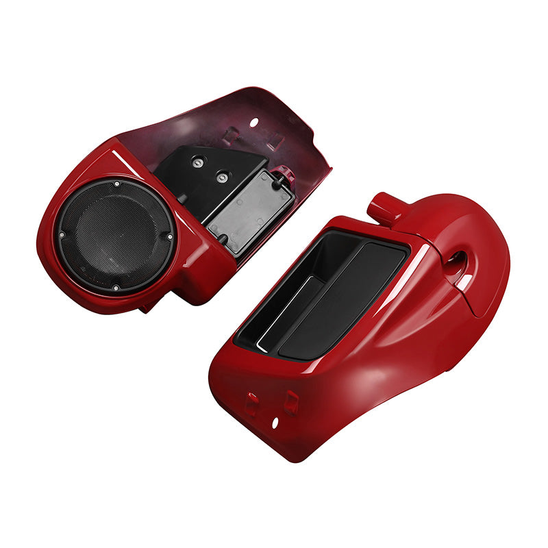 HR3 Billiard Red / Vivid Black Vented Lower Fairing Kit With 6.5" Speaker Pods For Harley Touring models 2014-2024