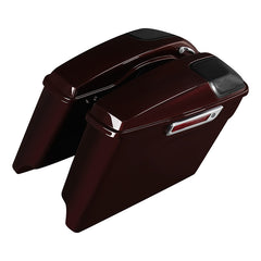 HR3 Midnight Crimson CVO Stretched Saddlebags with Speaker Lids For 14-23 Harley Touring