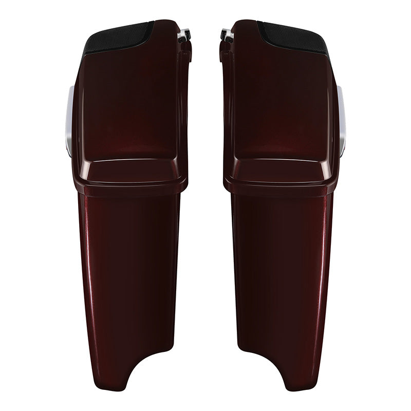 HR3 Midnight Crimson CVO Stretched Saddlebags with Speaker Lids For 14-23 Harley Touring
