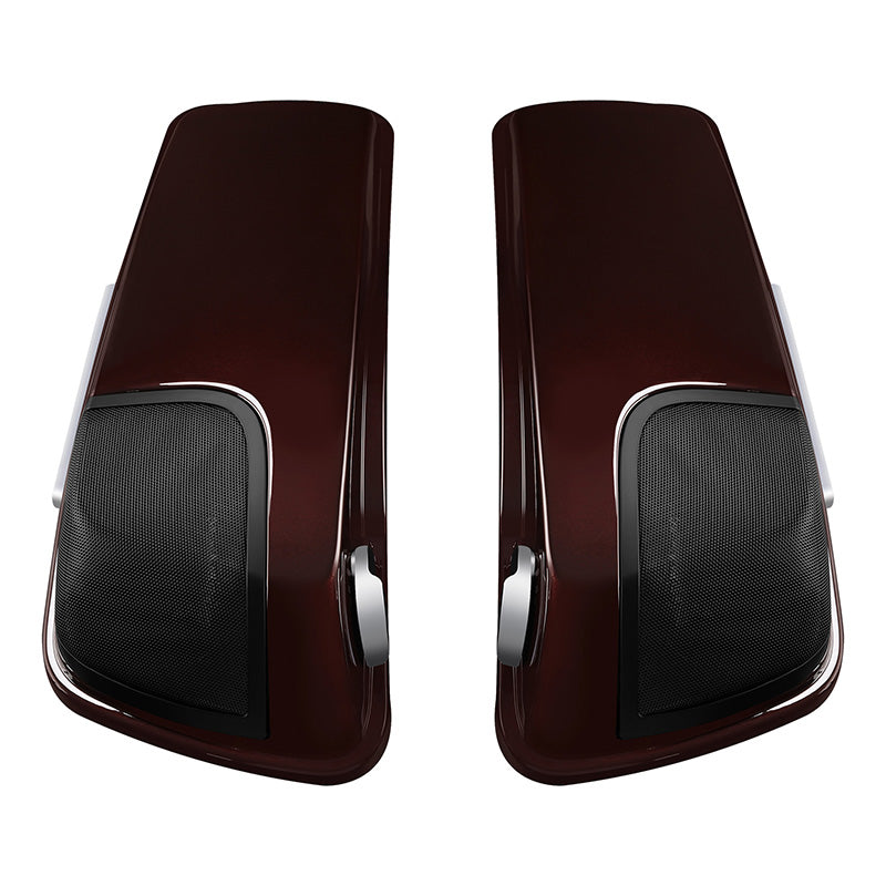 HR3 Midnight Crimson CVO Stretched Saddlebags with Speaker Lids For 14-23 Harley Touring