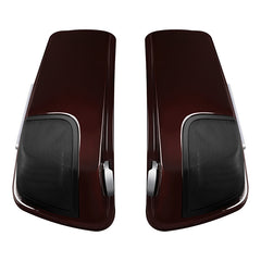 HR3 Midnight Crimson CVO Stretched Saddlebags with Speaker Lids For 14-23 Harley Touring