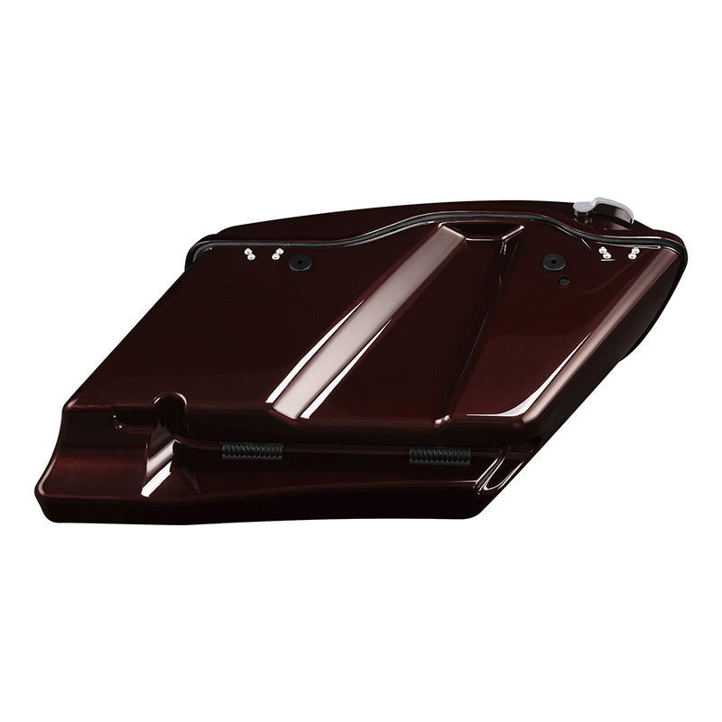 HR3 Midnight Crimson CVO Stretched Saddlebags with Speaker Lids For 14-23 Harley Touring