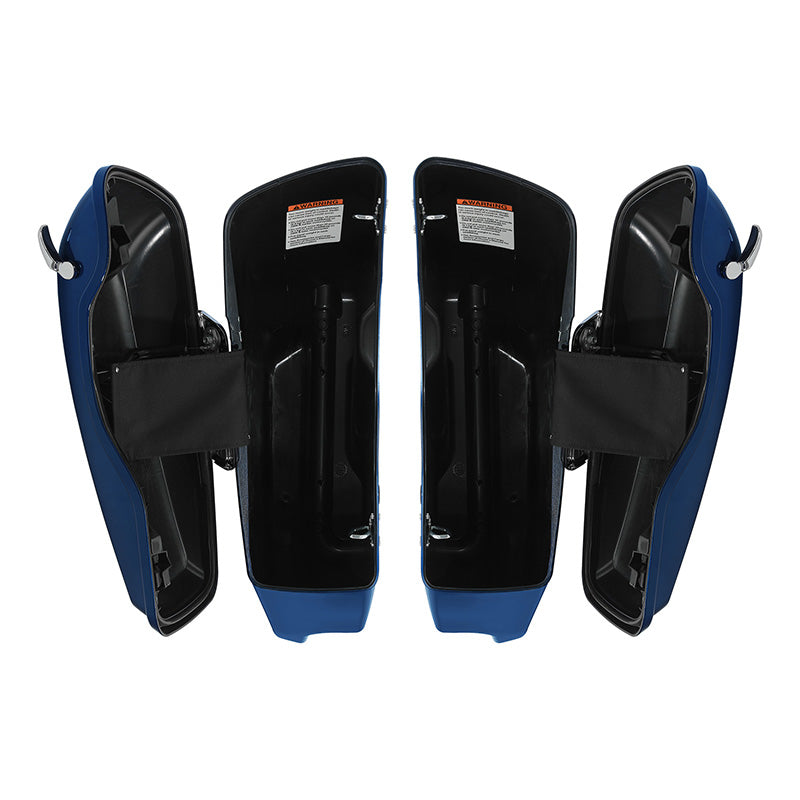 HR3 Superior Blue 2015S 5" Stretched Extended Saddlebags For Harley Touring 2014-2022