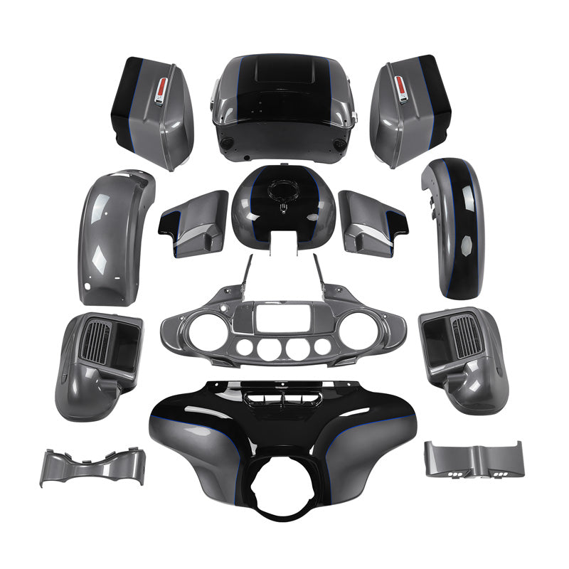 HR3 Gauntlet Gray Metallic / Vivid Black Complete Body Fairing Kit For Harley Ultra Limited FLHTK 14-23