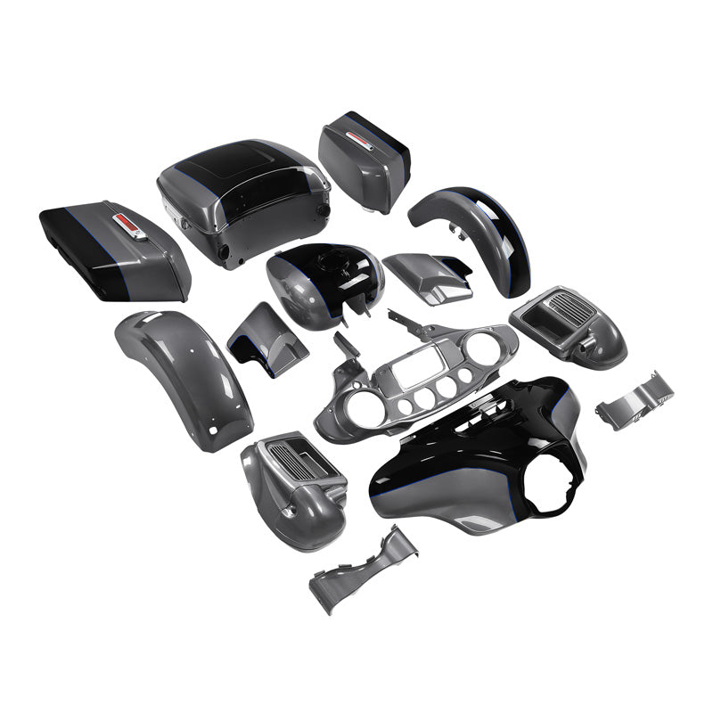 HR3 Gauntlet Gray Metallic / Vivid Black Complete Body Fairing Kit For Harley Ultra Limited FLHTK 14-23