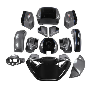 HR3 Gauntlet Gray Metallic/Vivid Black Complete Body Fairing Kit For Harley Road Glide Limited FLTRK 2015-2023 [Pre-Order]