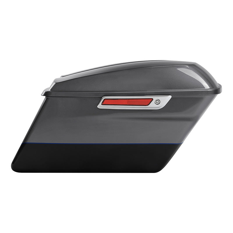 HR3 Gauntlet Gray Metallic / Vivid Black Hard Saddlebags (Regular) For 14-23 Harley Touring