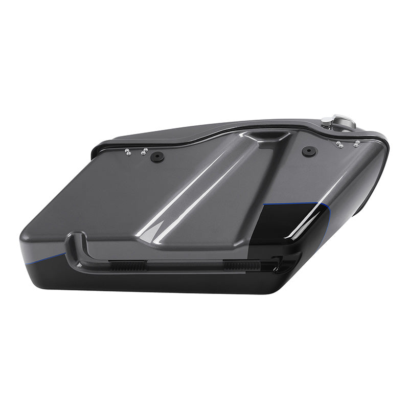 HR3 Gauntlet Gray Metallic / Vivid Black Hard Saddlebags (Regular) For 14-23 Harley Touring