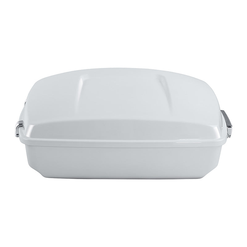 HR3 Stone Washed White Pearl 10.7" Chopped StyleTouring Trunk Luggage For 14-24 Harley Touring