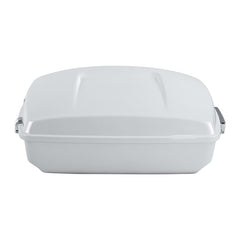 HR3 Stone Washed White Pearl 10.7" Chopped StyleTouring Trunk Luggage For 14-24 Harley Touring