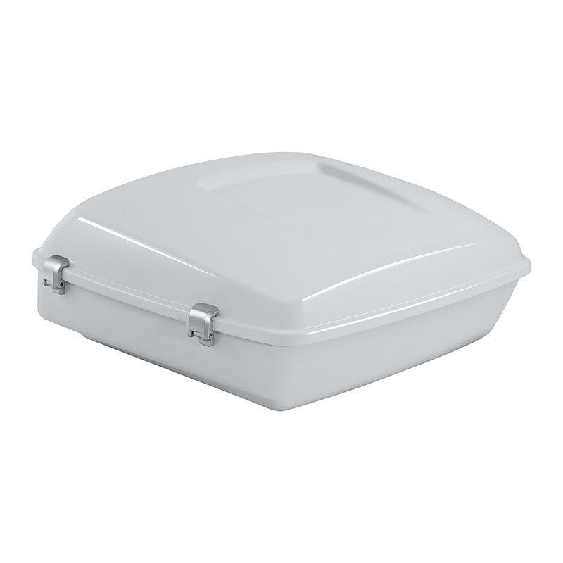 HR3 Stone Washed White Pearl 10.7" Chopped StyleTouring Trunk Luggage For 14-24 Harley Touring