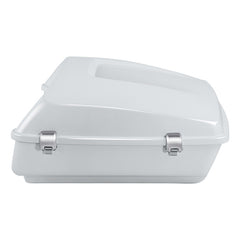 HR3 Stone Washed White Pearl 10.7" Chopped StyleTouring Trunk Luggage For 14-24 Harley Touring