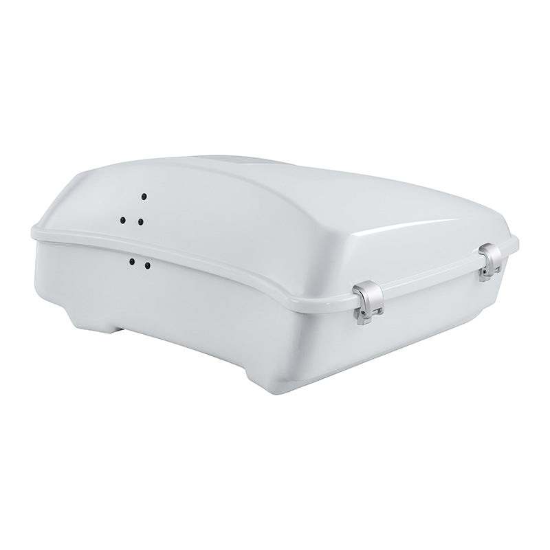 HR3 Stone Washed White Pearl 10.7" Chopped StyleTouring Trunk Luggage For 14-24 Harley Touring