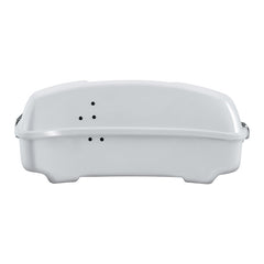 HR3 Stone Washed White Pearl 10.7" Chopped StyleTouring Trunk Luggage For 14-24 Harley Touring