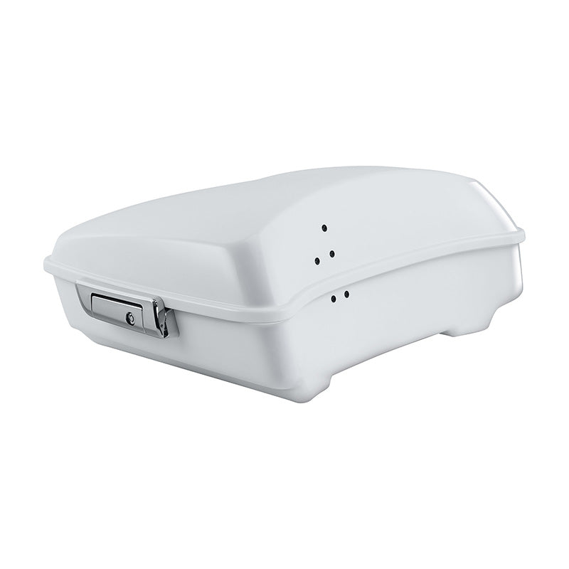 HR3 Stone Washed White Pearl 10.7" Chopped StyleTouring Trunk Luggage For 14-24 Harley Touring