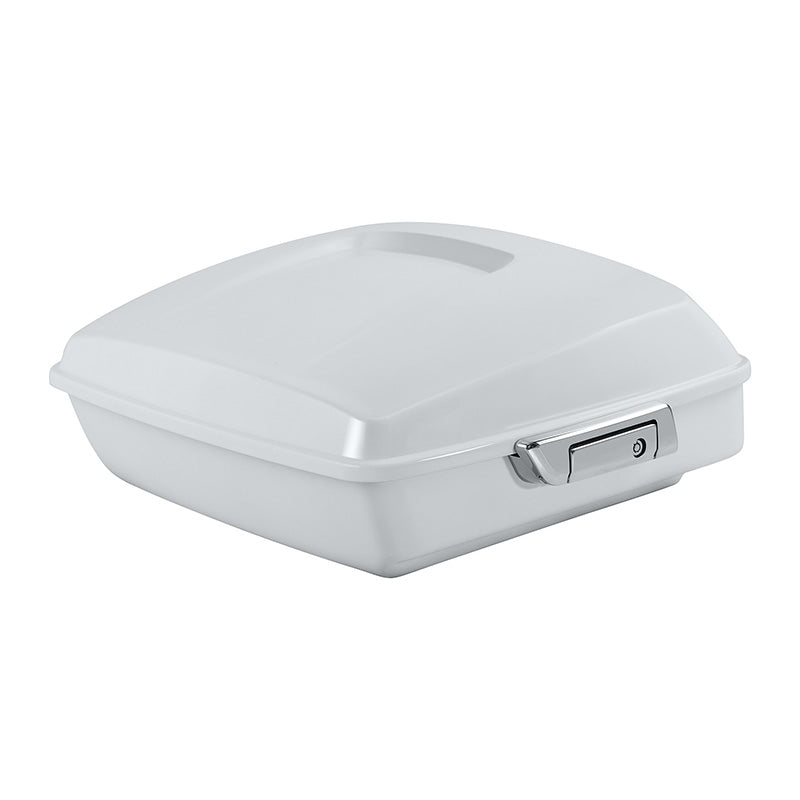 HR3 Stone Washed White Pearl 10.7" Chopped StyleTouring Trunk Luggage For 14-24 Harley Touring
