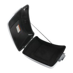 HR3 Stone Washed White Pearl 10.7" Chopped StyleTouring Trunk Luggage For 14-24 Harley Touring
