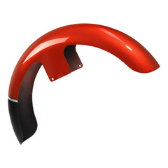 HR3 Sunset Orange / Sunset Black Fade 21" Wrap Front Fender Fit For Harley Touring 1997-2013