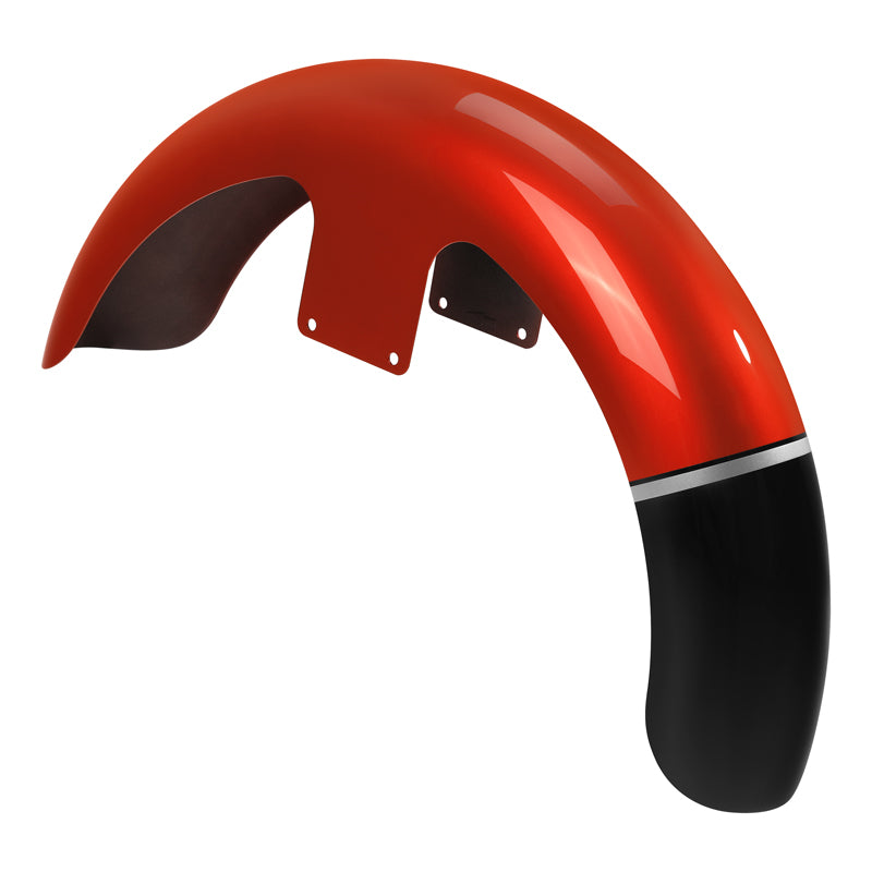HR3 Sunset Orange / Sunset Black Fade 21" Wrap Front Fender Fit For Harley Touring 1997-2013