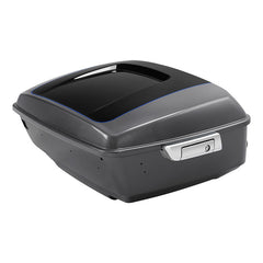 HR3 Gauntlet Gray Metallic / Vivid Black King Size Touring Trunk Luggage with Speaker Cut Outs For 14-24 Harley Touring