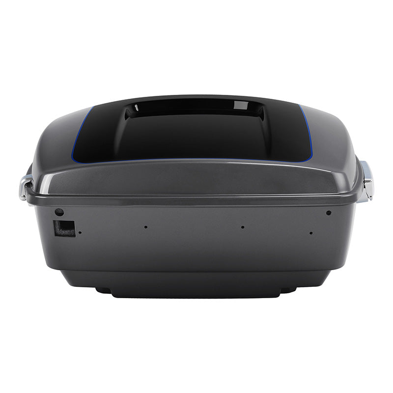 HR3 Gauntlet Gray Metallic / Vivid Black King Size Touring Trunk Luggage with Speaker Cut Outs For 14-24 Harley Touring