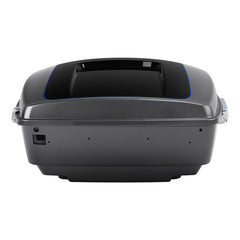 HR3 Gauntlet Gray Metallic / Vivid Black King Size Touring Trunk Luggage with Speaker Cut Outs For 14-24 Harley Touring