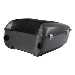 HR3 Gauntlet Gray Metallic / Vivid Black King Size Touring Trunk Luggage with Speaker Cut Outs For 14-24 Harley Touring