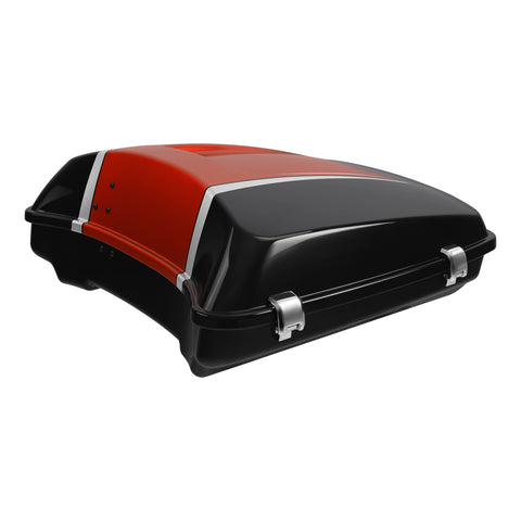 HR3 Sunset Orange / Sunset Black Fade 5.5" Razor Style Touring Trunk Luggage For Harley Touring 2014-2024