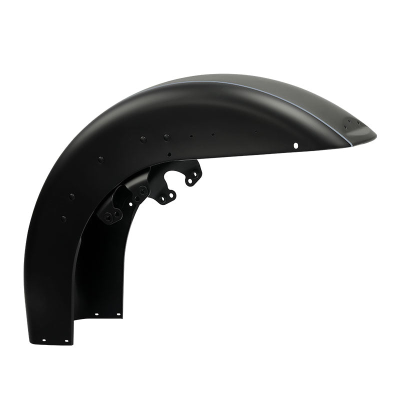HR3 Charcoal Denim / Black Denim Motorcycle 18" Front Mudguard Fender(can be installed with lighting) For Harley Touring Electra Glide Ultra Limited Tri Glide 14-23