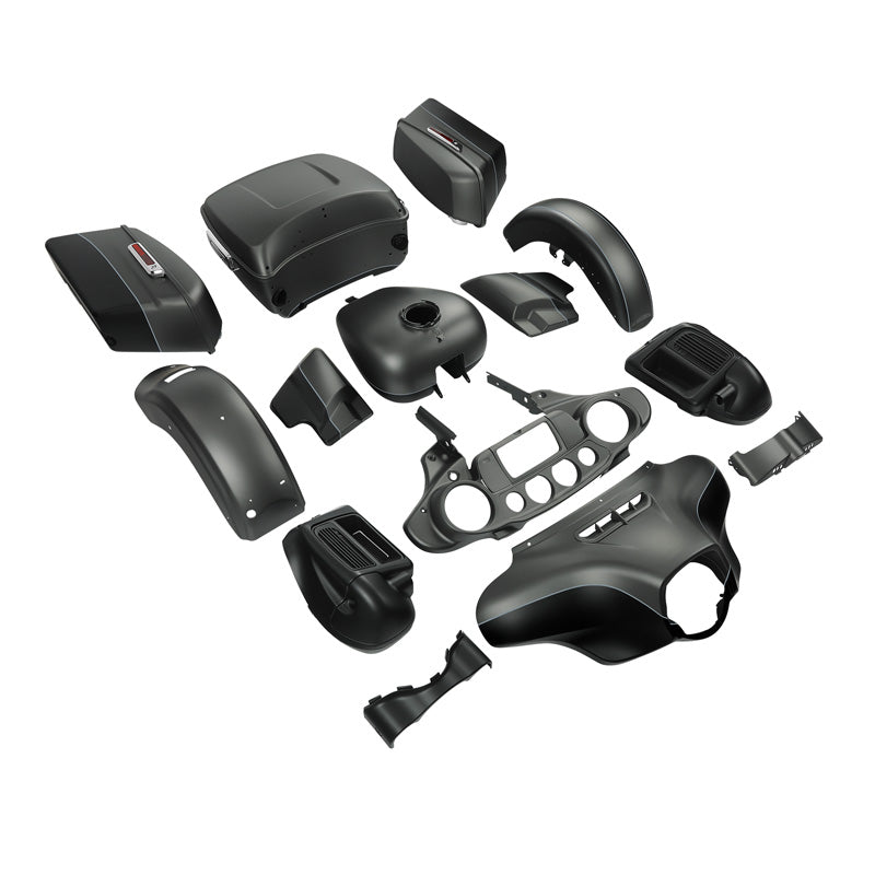 HR3 Charcoal Denim / Black Denim Complete Body Fairing Kit For Harley Ultra Limited FLHTK 14-23