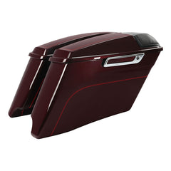 HR3 Mysterious Red Sunglo CVO Stretched Saddlebags with Speaker Lids For 14-23 Harley Touring