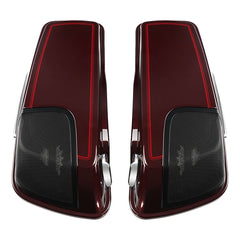HR3 Mysterious Red Sunglo CVO Stretched Saddlebags with Speaker Lids For 14-23 Harley Touring