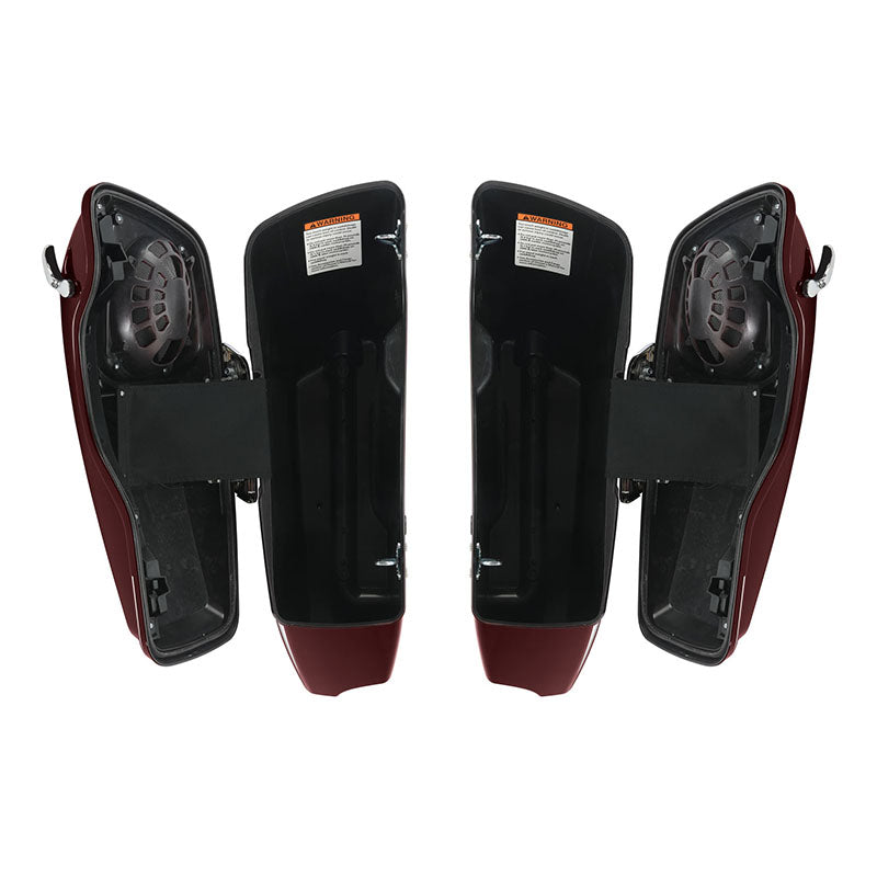 HR3 Mysterious Red Sunglo CVO Stretched Saddlebags with Speaker Lids For 14-23 Harley Touring