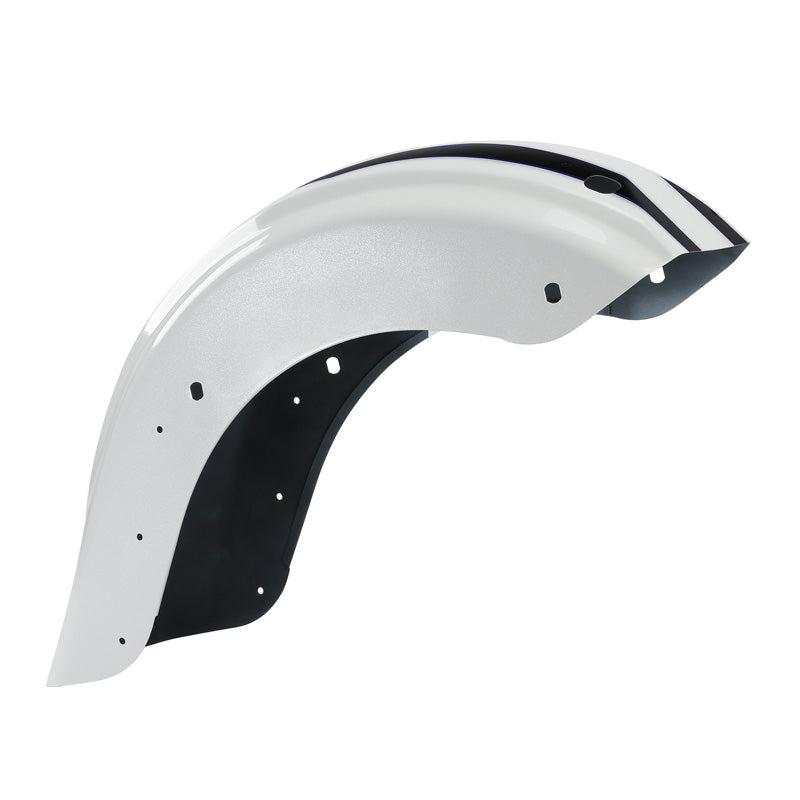 HR3 White Amethyst With Black Licorice Flames Motorcycle Mudguard CVO STYLE REAR FENDER FOR Harley Touring 2014-2023