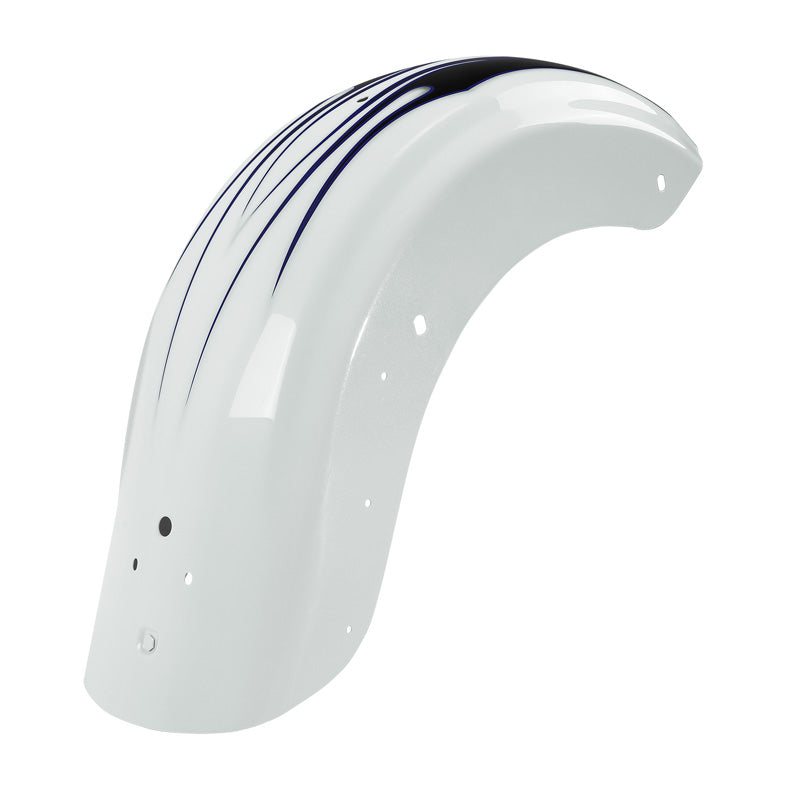 HR3 White Amethyst With Black Licorice Flames Motorcycle Mudguard CVO STYLE REAR FENDER FOR Harley Touring 2014-2023