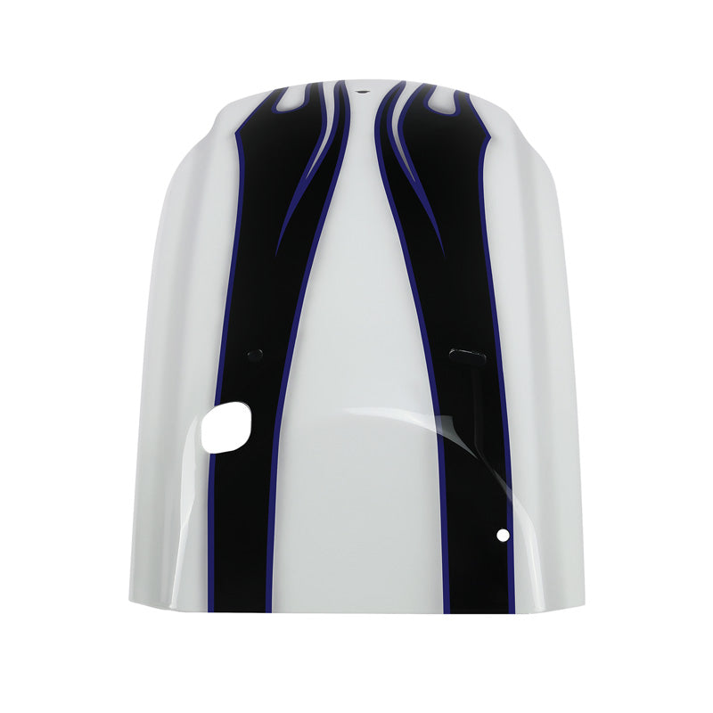 HR3 White Amethyst With Black Licorice Flames Motorcycle Mudguard CVO STYLE REAR FENDER FOR Harley Touring 2014-2023