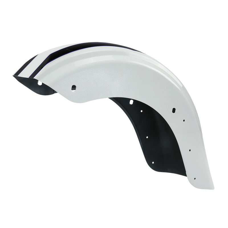 HR3 White Amethyst With Black Licorice Flames Motorcycle Mudguard CVO STYLE REAR FENDER FOR Harley Touring 2014-2023
