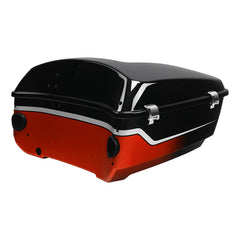 HR3 Sunset Orange / Sunset Black Fade King Size Touring Trunk Luggage with Speaker Cut Out For 14-24 Harley Tourings