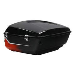 HR3 Sunset Orange / Sunset Black Fade King Size Touring Trunk Luggage with Speaker Cut Out For 14-24 Harley Tourings