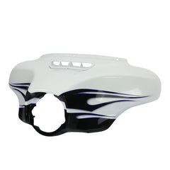 HR3 White Amethyst With Black Licorice Flames Outer Batwing Fairing Cowl Upper 2016 CVO STREET GLIDE (FLHXSE )